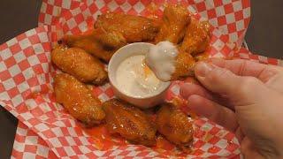 ASMR Eating Chicken Wings with Original Buffalo Wing Sauce No talking