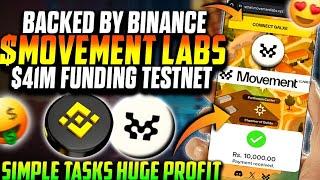 Backed by Binance Labs  MOVEMENT LABS FREE Airdrop Step By Step Guide in Hindi