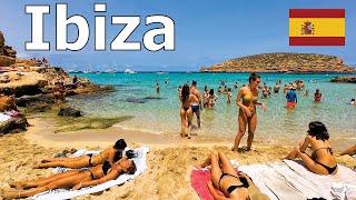 Ibiza Spain 4K - Walking 4 Amazing Beaches in Summer 2024