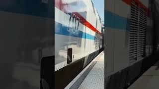 A Northbound Amtrak Empire Service train departing Croton Harmon Station