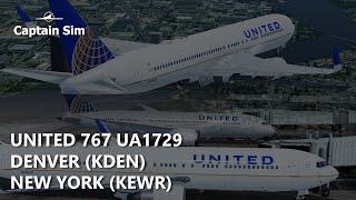 P3Dv5.1 Captain Sim United 767-300ER - Denver to New York KDEN-KEWR  VATSIM