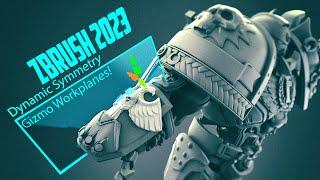 ZBrush 2023 - Quick Start Dynamic Symmetry then Perpendicular Gizmo Camera & ZModeler Symmetry Set