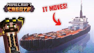 I built a MOVING OIL TANKER in Minecraft Create Mod