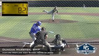 Duncan Marsten Prospect Video RHP Harvard Westlake High School Class of 2024