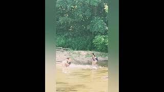 Tarzan dan anak2nya mandi di sungai