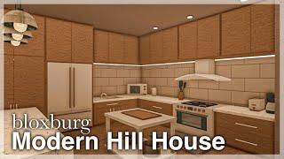 Bloxburg - Modern Hill House Speedbuild interior + full tour  No Large Plot