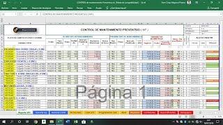 Plan de mantenimiento preventivo en excelControl de Mantenimiento HistorialDashboard y Programa.