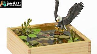 Eagle Hunting Fish Diorama  RESIN ART