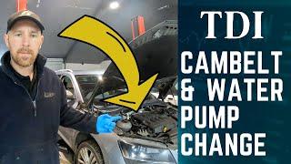 How to replace Timing belt Cambelt and water pump 2.0 TDI engine VAG SKODA VW SEAT AUDI