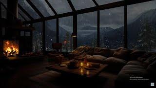 Soothing Rain and Fireplace Sounds for Sleep and Study Good Night Sleep ️Dreamy Drizzles