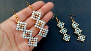 How To MakeSimple & Easy Pearl EarringsEarrings Making At Home Useful & Easy