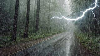  HEAVY RAIN with DEEP THUNDER Sounds - Thunderstorm Rain Sounds for Relaxing