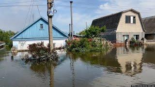 Ukrainian Village Underwater After Dam Breach