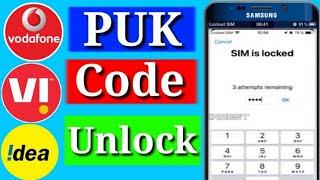 vi sim puk code  vodafone idea sim puk code kaise nikale idea sim puk code unlock