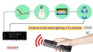Simple wireless Remote control switch using LFN VS838  Control a Fan and Light using tv remote
