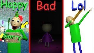 BALDI THREW ME A SURPRISE PARTY WHEN I HAD ALL THE WRONG ANSWERS? ALL ENDINGS  Baldis Basics