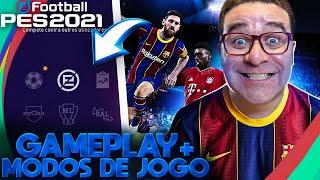 PES 2021  GAMEPLAY MODOS DE JOGO E MENUS