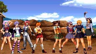 KOF Mugen Challenge  High School Girls vs Athena with her Friends  4vs4 