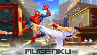 Spiderman vs Shin Ryu. Marvel vs Capcom ft Street Fighter MUGEN Multiverse