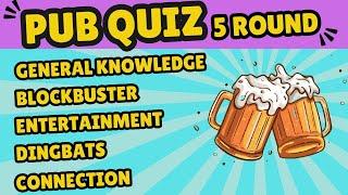 Online Pub Quiz 5 Rounds of General Knowledge Blockbuster Entertainment Connection And Dingbats