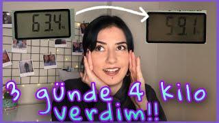 3 GÜNDE 4 KİLO VERDİM diyet listem nelere dikkat ettim? 3 günde 4 kilo verdiren detoks sporsuz