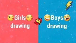 Girls vs Boys   Girls drawing vs Boys drawing
