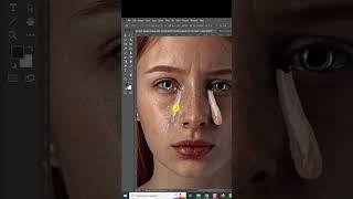 Add Realistic Tears on face - Adobe Photoshop  #shorts