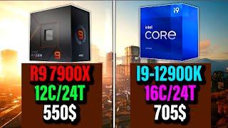 Ryzen 9 7900X vs i9 13900K  Ryzen 9 7900X vs i9 12900K  Ryzen 9 7900X vs Ryzen 9 5950X