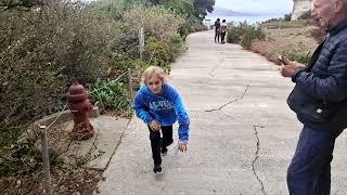 10yo Sammy jumping off hydrant at Alcatraz in slow motion. Our 15 2022