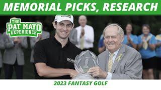 2023 Memorial Tournament Picks Research Guess The Odds Course Preview  2023 DFS Golf Picks