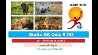 GKTodays Static GK Quiz-243 GeographyMap National Parks and Biosphere Ressrves