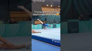 Trying the IMPOSSIBLE move my teammate invented  #calisthenics #gymnast #olympics #sports #ncaa