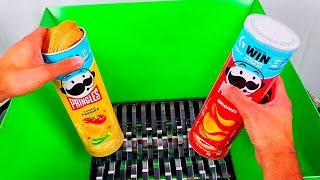 SHREDDING PRINGLES   Satisfying ASMR Shredder Machine Compilation