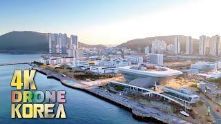 4K DRONE FLYING OVER YEONGDO BUSAN KOREA 공중에서 보는 부산 영도의 풍경 피아크카페 해양대 국립해양박물관 부산국제크루즈터미널 드론영상