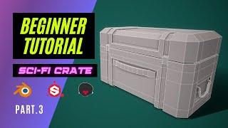 Sci-fi Crate  FULL TUTORIAL for Beginners  Modeling in Blender - PT.3