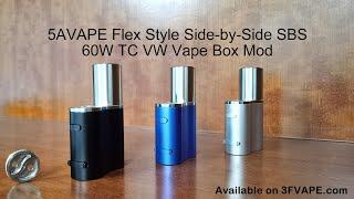 5AVAPE Flex Style Side by Side SBS 60W TC VW Vape Box Mod