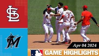 St.Louis Cardinals Vs. Miami Marlins GAME HIGHLIGHTS 04042024  2024 MLB Season