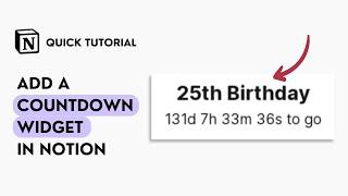 How to Add a Countdown Widget in Notion Quick Tutorial