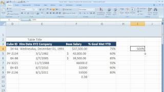 How to use percentage formatting in Excel 2007 Excel 07-011