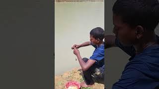 Little Boy Catching Big Fish in River Flowing Water #fishing