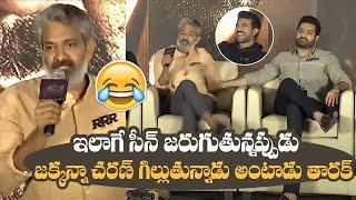 SS Rajamouli Shares A Hilarious Incident During RRR Shoot  Ram Charan  NTR  Manastars