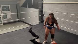 mixed wrestling  Nadia Sapphire slams lucha boy