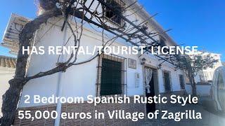Andalucia Spain Property for sale with tourist license for rentals 55000 euros in Zagrilla