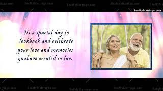 60th Anniversary Invitation Video  Sashtipoorthi  60th Wedding Anniversary  Wedding Anniversary