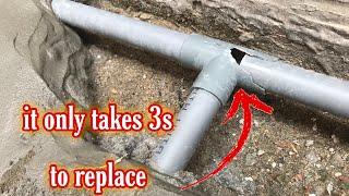 Tips and Tricks of Experienced Craftsmen  Replace T-joints of PVC pipes in tight spaces