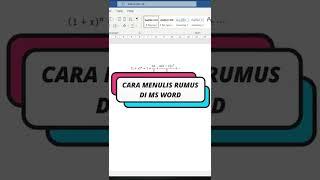 Cara Memasukkan Rumus Matematika di Word