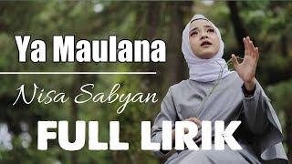 LAGU NISSA SABYAN  - YA MAULANA FULL LIRIK