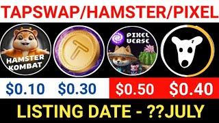 TAPSWAPHAMSTER KOMBATDOGPIXEL TAPPRICETAPSWAP $0.30LAUNCH DATEPROFIT #tapswap #hamsterkombat