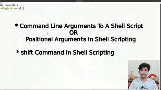 Command line arguments to a shell script  positional arguments in shell scripting  shift command