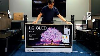 LG OLED C1 2021 Unboxing Setup TV and 4K Demo Videos